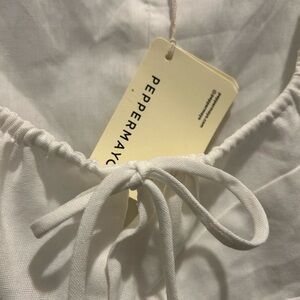 Peppermayo Ivory Bow Accent Top